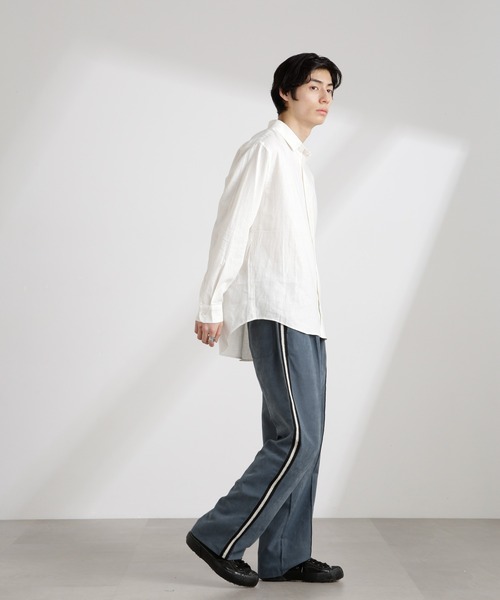 NANO universe（ナノユニバース）の「アンチスメルリネン レギュラーカラーシャツ 長袖（シャツ/ブラウス・メンズ・ホワイト/ブラック/サックスブルー/グレー・S/M/L）」の11枚目の写真