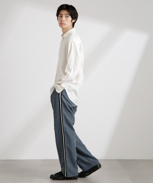 NANO universe（ナノユニバース）の「アンチスメルリネン レギュラーカラーシャツ 長袖（シャツ/ブラウス・メンズ・ホワイト/ブラック/サックスブルー/グレー・S/M/L）」の12枚目の写真