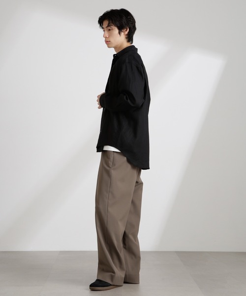 NANO universe（ナノユニバース）の「アンチスメルリネン レギュラーカラーシャツ 長袖（シャツ/ブラウス・メンズ・ホワイト/ブラック/サックスブルー/グレー・S/M/L）」の20枚目の写真