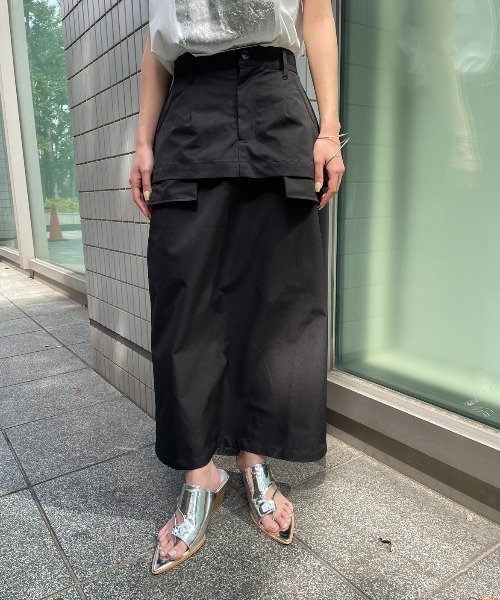 AIC.(エーアイシー)の「2WAYチュールレイヤードロングスカート(スカート・レディース・ブラック・FREE)」の2枚目の写真
