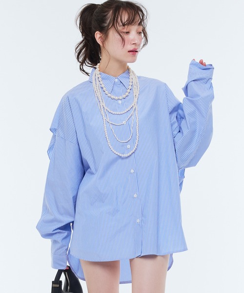 ブラウス シャツ 「Narcissus」オーバーダブルシャツ レディース セール】【Narcissus】オーバーダブルシャツ（シャツ/ブラウス
