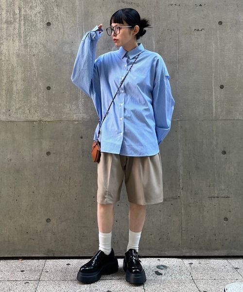 ブラウス シャツ 「Narcissus」オーバーダブルシャツ レディース オーバーダブルシャツ | Narcissus WEB STORE