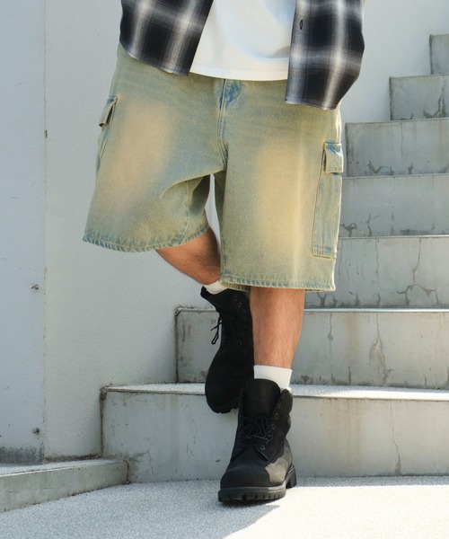 WEGO(ウィゴー)の「WEGO/イージーバギーデニムカーゴショーツ(デニムパンツ・メンズ・ブラック系2/ブラック系3/スカイブルー・SMALL/MEDIUM/LARGE)」の1枚目の写真