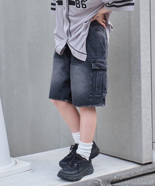 WEGO(ウィゴー)の「WEGO/イージーバギーデニムカーゴショーツ(デニムパンツ・メンズ・ブラック系2/ブラック系3/スカイブルー・SMALL/MEDIUM/LARGE)」の16枚目の写真