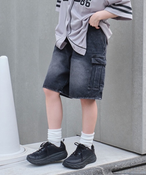 WEGO(ウィゴー)の「WEGO/イージーバギーデニムカーゴショーツ(デニムパンツ・メンズ・ブラック系2/ブラック系3/スカイブルー・SMALL/MEDIUM/LARGE)」の21枚目の写真