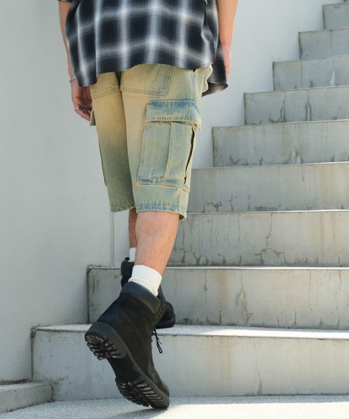 WEGO(ウィゴー)の「WEGO/イージーバギーデニムカーゴショーツ(デニムパンツ・メンズ・ブラック系2/ブラック系3/スカイブルー・SMALL/MEDIUM/LARGE)」の12枚目の写真