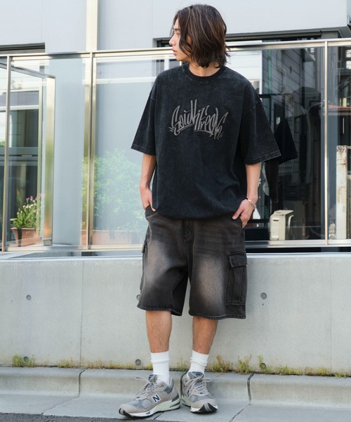 WEGO(ウィゴー)の「WEGO/イージーバギーデニムカーゴショーツ(デニムパンツ・メンズ・ブラック系2/ブラック系3/スカイブルー・SMALL/MEDIUM/LARGE)」の9枚目の写真