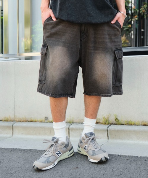 WEGO(ウィゴー)の「WEGO/イージーバギーデニムカーゴショーツ(デニムパンツ・メンズ・ブラック系2/ブラック系3/スカイブルー・SMALL/MEDIUM/LARGE)」の5枚目の写真