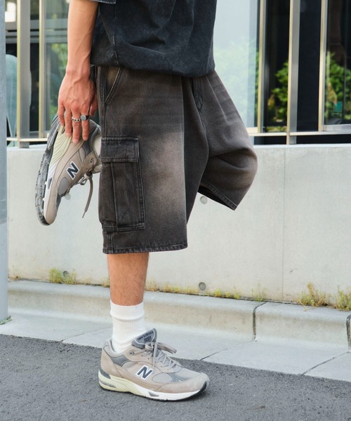 WEGO(ウィゴー)の「WEGO/イージーバギーデニムカーゴショーツ(デニムパンツ・メンズ・ブラック系2/ブラック系3/スカイブルー・SMALL/MEDIUM/LARGE)」の6枚目の写真