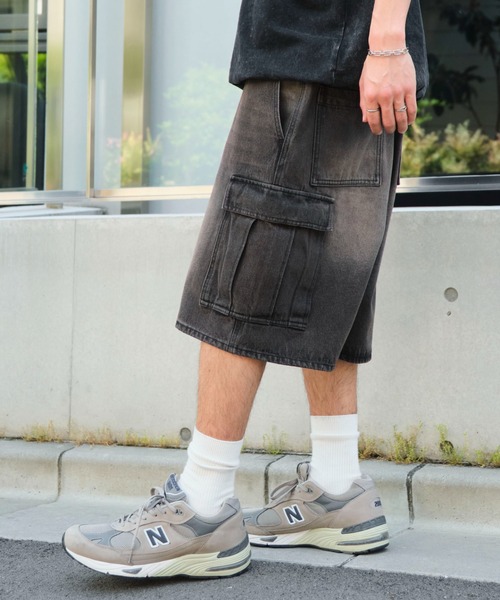 WEGO(ウィゴー)の「WEGO/イージーバギーデニムカーゴショーツ(デニムパンツ・メンズ・ブラック系2/ブラック系3/スカイブルー・SMALL/MEDIUM/LARGE)」の7枚目の写真