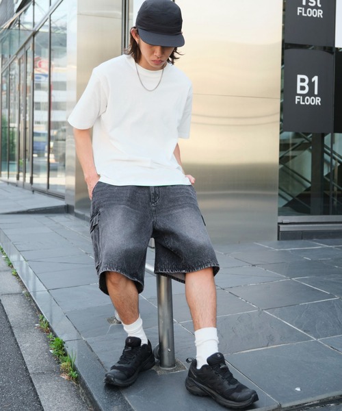 WEGO(ウィゴー)の「WEGO/イージーバギーデニムカーゴショーツ(デニムパンツ・メンズ・ブラック系2/ブラック系3/スカイブルー・SMALL/MEDIUM/LARGE)」の4枚目の写真