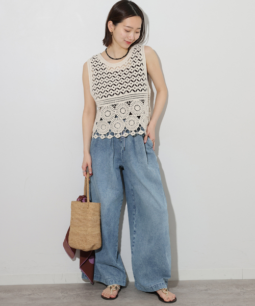JOURNAL STANDARD relume(ジャーナルスタンダード レリューム)の「C/R デニムワイドギャザー(デニムパンツ・レディース・チャコールグレー/ブルー・36/38)」の10枚目の写真