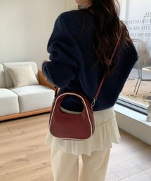 配色パイピングハンドル2WAYショルダーバッグ