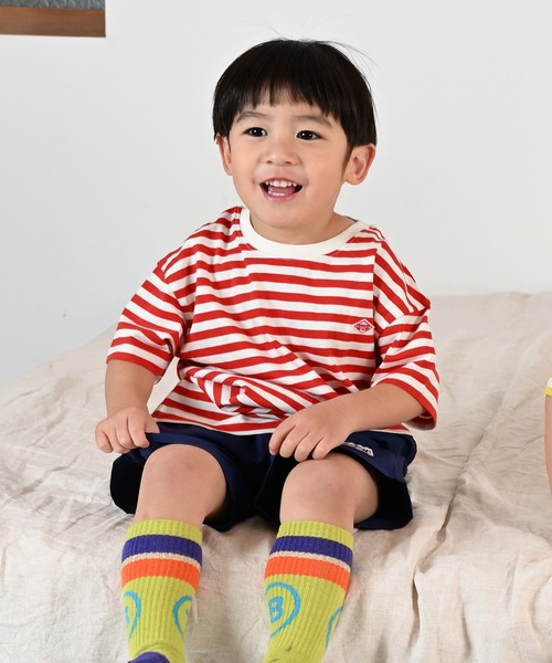 LSP WOW（エルエスピーワオ）の「【LSP WOW!】マイニチワッペンボーダーTee（Tシャツ/カットソー・キッズ・ベージュ/レッド/ブラウン/グリーン/イエロー/ネイビー/ピンク/ブラック/ブルー/グレー・120/110/100/90/80/130）」の20枚目の写真