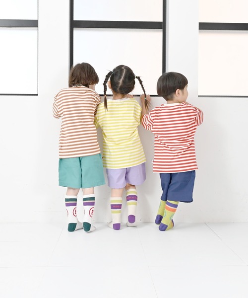 LSP WOW（エルエスピーワオ）の「【LSP WOW!】マイニチワッペンボーダーTee（Tシャツ/カットソー・キッズ・ベージュ/レッド/ブラウン/グリーン/イエロー/ネイビー/ピンク/ブラック/ブルー/グレー・120/110/100/90/80/130）」の14枚目の写真