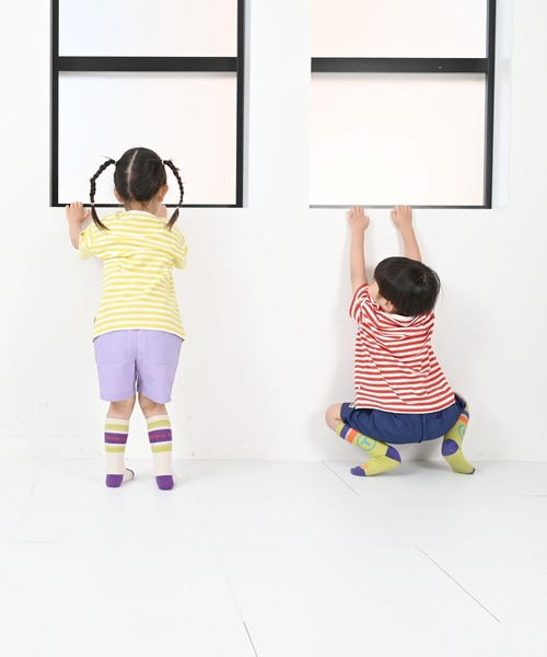 LSP WOW（エルエスピーワオ）の「【LSP WOW!】マイニチワッペンボーダーTee（Tシャツ/カットソー・キッズ・ベージュ/レッド/ブラウン/グリーン/イエロー/ネイビー/ピンク/ブラック/ブルー/グレー・120/110/100/90/80/130）」の11枚目の写真