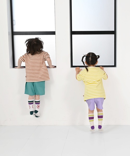 LSP WOW（エルエスピーワオ）の「【LSP WOW!】マイニチワッペンボーダーTee（Tシャツ/カットソー・キッズ・ベージュ/レッド/ブラウン/グリーン/イエロー/ネイビー/ピンク/ブラック/ブルー/グレー・120/110/100/90/80/130）」の12枚目の写真