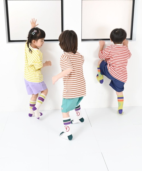 LSP WOW（エルエスピーワオ）の「【LSP WOW!】マイニチワッペンボーダーTee（Tシャツ/カットソー・キッズ・ベージュ/レッド/ブラウン/グリーン/イエロー/ネイビー/ピンク/ブラック/ブルー/グレー・120/110/100/90/80/130）」の13枚目の写真