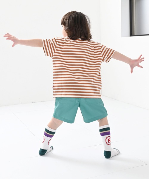 LSP WOW（エルエスピーワオ）の「【LSP WOW!】マイニチワッペンボーダーTee（Tシャツ/カットソー・キッズ・ベージュ/レッド/ブラウン/グリーン/イエロー/ネイビー/ピンク/ブラック/ブルー/グレー・120/110/100/90/80/130）」の19枚目の写真