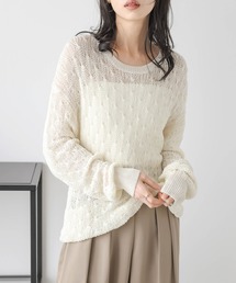かぎ編みニットトップス