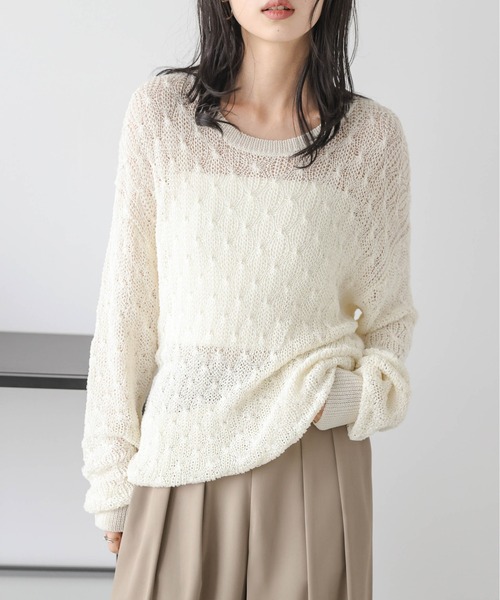 AMELY(エミリー)の「かぎ編みニットトップス(その他トップス・レディース・アイボリー/ブラック/グレー系/モカ・フリー)」の21枚目の写真