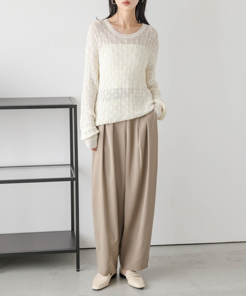 AMELY(エミリー)の「かぎ編みニットトップス(その他トップス・レディース・アイボリー/ブラック/グレー系/モカ・フリー)」の22枚目の写真