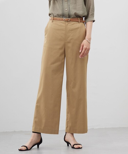 J.PRESS Ladies(J.プレス レディス)の「【洗える・接触冷感・吸水速乾】ドライリネンストレッチ ワイド パンツ(その他パンツ・レディース・ベージュ系/黄土色系/カーキ系・XS/S)」の2枚目の写真