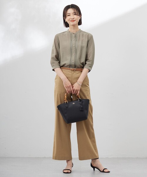 J.PRESS Ladies(J.プレス レディス)の「【洗える・接触冷感・吸水速乾】ドライリネンストレッチ ワイド パンツ(その他パンツ・レディース・ベージュ系/黄土色系/カーキ系・XS/S)」の16枚目の写真