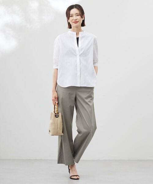 J.PRESS Ladies(J.プレス レディス)の「【洗える・接触冷感・吸水速乾】ドライリネンストレッチ ワイド パンツ(その他パンツ・レディース・ベージュ系/黄土色系/カーキ系・XS/S)」の18枚目の写真