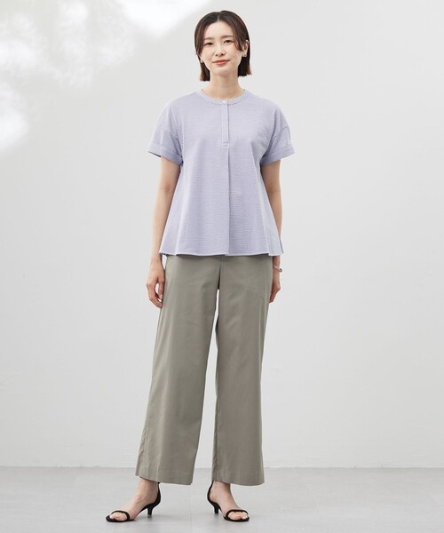 J.PRESS Ladies(J.プレス レディス)の「【洗える・接触冷感・吸水速乾】ドライリネンストレッチ ワイド パンツ(その他パンツ・レディース・ベージュ系/黄土色系/カーキ系・XS/S)」の19枚目の写真