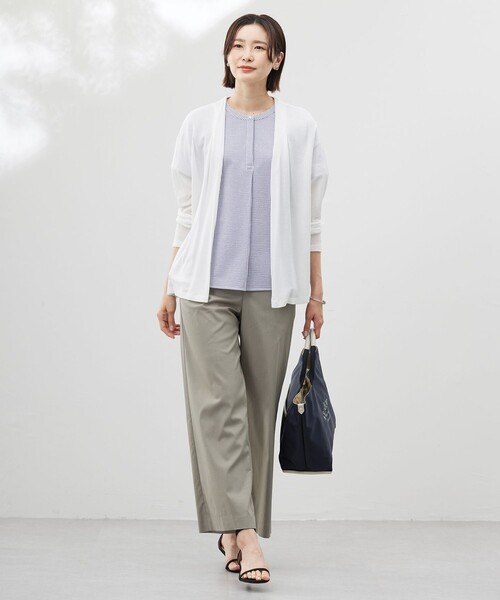 J.PRESS Ladies(J.プレス レディス)の「【洗える・接触冷感・吸水速乾】ドライリネンストレッチ ワイド パンツ(その他パンツ・レディース・ベージュ系/黄土色系/カーキ系・XS/S)」の20枚目の写真