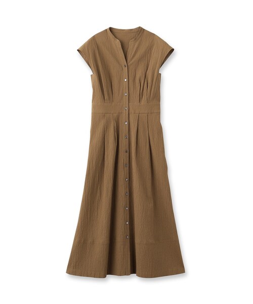 DRESSTERIOR（ドレステリア）の「【ポケットあり/後ろウエストゴム】フレンチスリーブリップルワンピース（ワンピース・レディース・ブラック/ダークブラウン・34/36/38）」の18枚目の写真