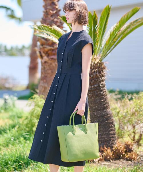 DRESSTERIOR（ドレステリア）の「【ポケットあり/後ろウエストゴム】フレンチスリーブリップルワンピース（ワンピース・レディース・ブラック/ダークブラウン・34/36/38）」の14枚目の写真