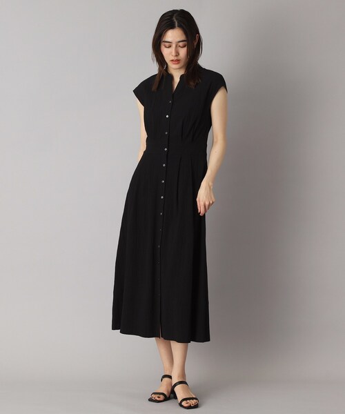 のいちご　DRESSTERIOR フレンチスリーブリップルワンピース セール】【ポケットあり/後ろウエストゴム】フレンチスリーブ