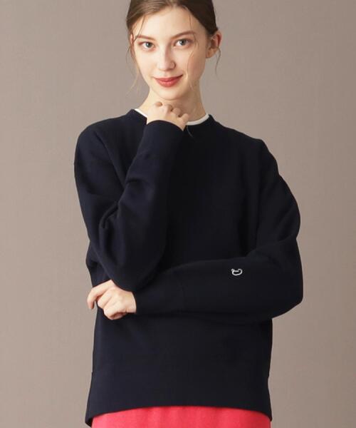 DRESSTERIOR（ドレステリア）の「【洗える/日本製】サスティナブル裏毛コットンプルオーバー（スウェット・レディース・ネイビー/ブルー系その他/オフホワイト・38/36/34）」の2枚目の写真