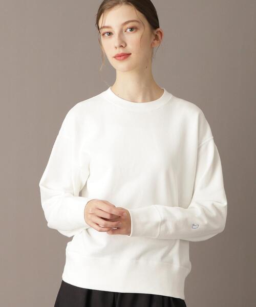 DRESSTERIOR（ドレステリア）の「【洗える/日本製】サスティナブル裏毛コットンプルオーバー（スウェット・レディース・ネイビー/ブルー系その他/オフホワイト・38/36/34）」の10枚目の写真