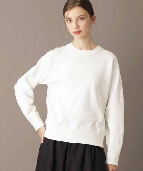 DRESSTERIOR（ドレステリア）の「【洗える/日本製】サスティナブル裏毛コットンプルオーバー（スウェット・レディース・ネイビー/ブルー系その他/オフホワイト・38/36/34）」の9枚目の写真