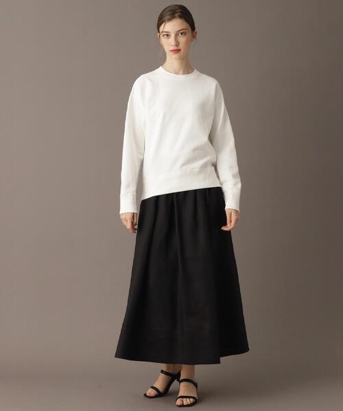 DRESSTERIOR（ドレステリア）の「【洗える/日本製】サスティナブル裏毛コットンプルオーバー（スウェット・レディース・ネイビー/ブルー系その他/オフホワイト・38/36/34）」の6枚目の写真