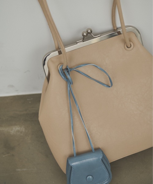 Mini bag with purse bag / ミニバック付ガマ口ハンドバック