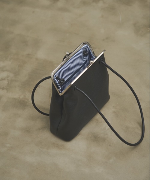 Lutim by u がま口ハンドバッグ ミニバッグ付き ブラック Mini bag with purse bag / ミニバック付ガマ口ハンドバック