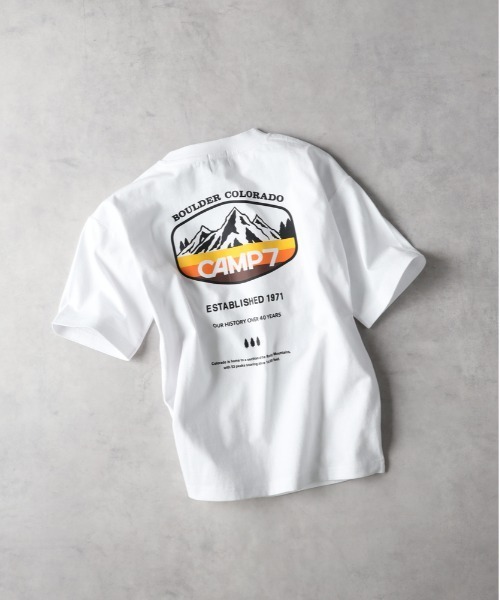 CAMP7(キャンプセブン)の「CAMP7(キャンプ7)グラデーションプリントTシャツ(Tシャツ/カットソー・キッズ・ホワイト/ブラック・130/160/140/150)」の1枚目の写真