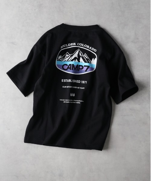 CAMP7(キャンプセブン)の「CAMP7(キャンプ7)グラデーションプリントTシャツ(Tシャツ/カットソー・キッズ・ホワイト/ブラック・130/160/140/150)」の2枚目の写真