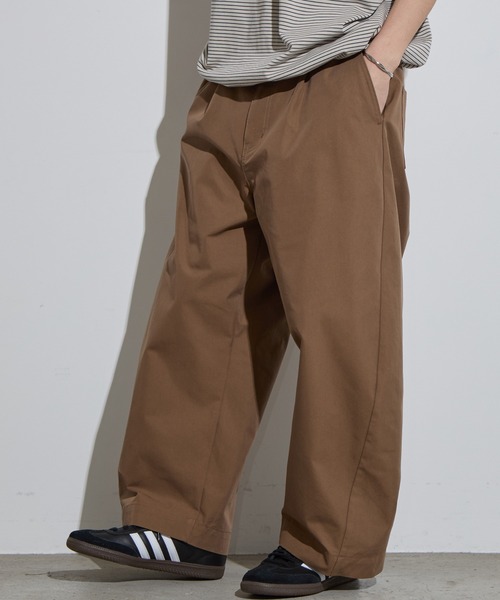 SLICK（スリック）の「【SLICK/スリック】T/C Twill Wide Silhouette Pants / 綿ポリエステルワイドシルエットバレルパンツ/バルーンシルエット / カーブパンツ（その他パンツ・メンズ・ブラウン/ブラック/グレイッシュベージュ・1/2/3）」の19枚目の写真