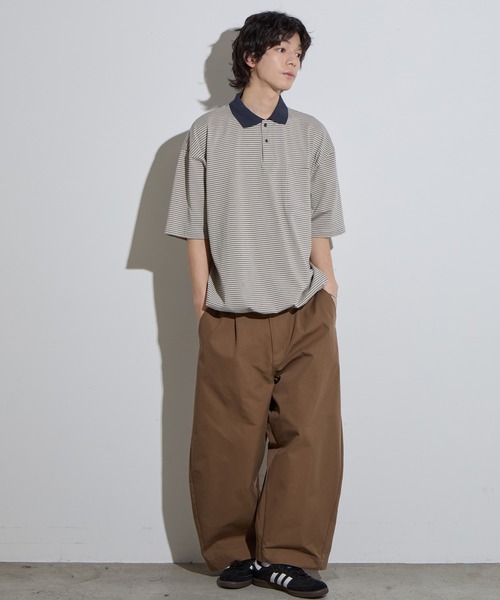 SLICK（スリック）の「【SLICK/スリック】T/C Twill Wide Silhouette Pants / 綿ポリエステルワイドシルエットバレルパンツ/バルーンシルエット / カーブパンツ（その他パンツ・メンズ・ブラウン/ブラック/グレイッシュベージュ・1/2/3）」の22枚目の写真