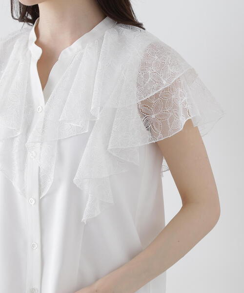 PROPORTION BODY DRESSING(プロポーションボディドレッシング)の「レースラッフルブラウス / 1215110500(シャツ/ブラウス・レディース・ネイビー/ブラウン/ホワイト系その他・FREE)」の14枚目の写真