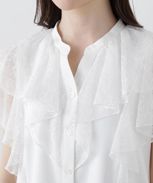 PROPORTION BODY DRESSING(プロポーションボディドレッシング)の「レースラッフルブラウス / 1215110500(シャツ/ブラウス・レディース・ネイビー/ブラウン/ホワイト系その他・FREE)」の15枚目の写真