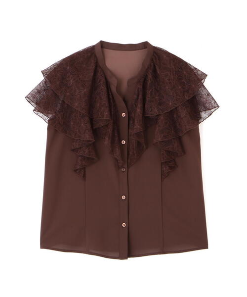 PROPORTION BODY DRESSING(プロポーションボディドレッシング)の「レースラッフルブラウス / 1215110500(シャツ/ブラウス・レディース・ネイビー/ブラウン/ホワイト系その他・FREE)」の18枚目の写真