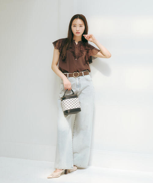 PROPORTION BODY DRESSING(プロポーションボディドレッシング)の「レースラッフルブラウス / 1215110500(シャツ/ブラウス・レディース・ネイビー/ブラウン/ホワイト系その他・FREE)」の19枚目の写真