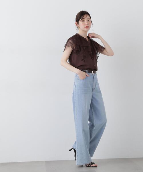 PROPORTION BODY DRESSING(プロポーションボディドレッシング)の「レースラッフルブラウス / 1215110500(シャツ/ブラウス・レディース・ネイビー/ブラウン/ホワイト系その他・FREE)」の9枚目の写真