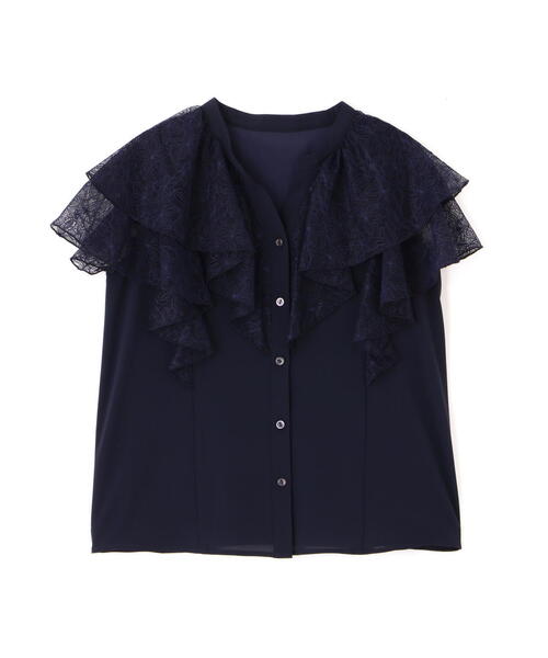 PROPORTION BODY DRESSING(プロポーションボディドレッシング)の「レースラッフルブラウス / 1215110500(シャツ/ブラウス・レディース・ネイビー/ブラウン/ホワイト系その他・FREE)」の12枚目の写真